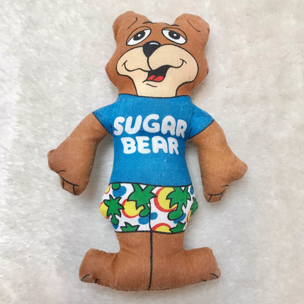 Vintage Sugar Bear Post Cereal mascot mini plush toy